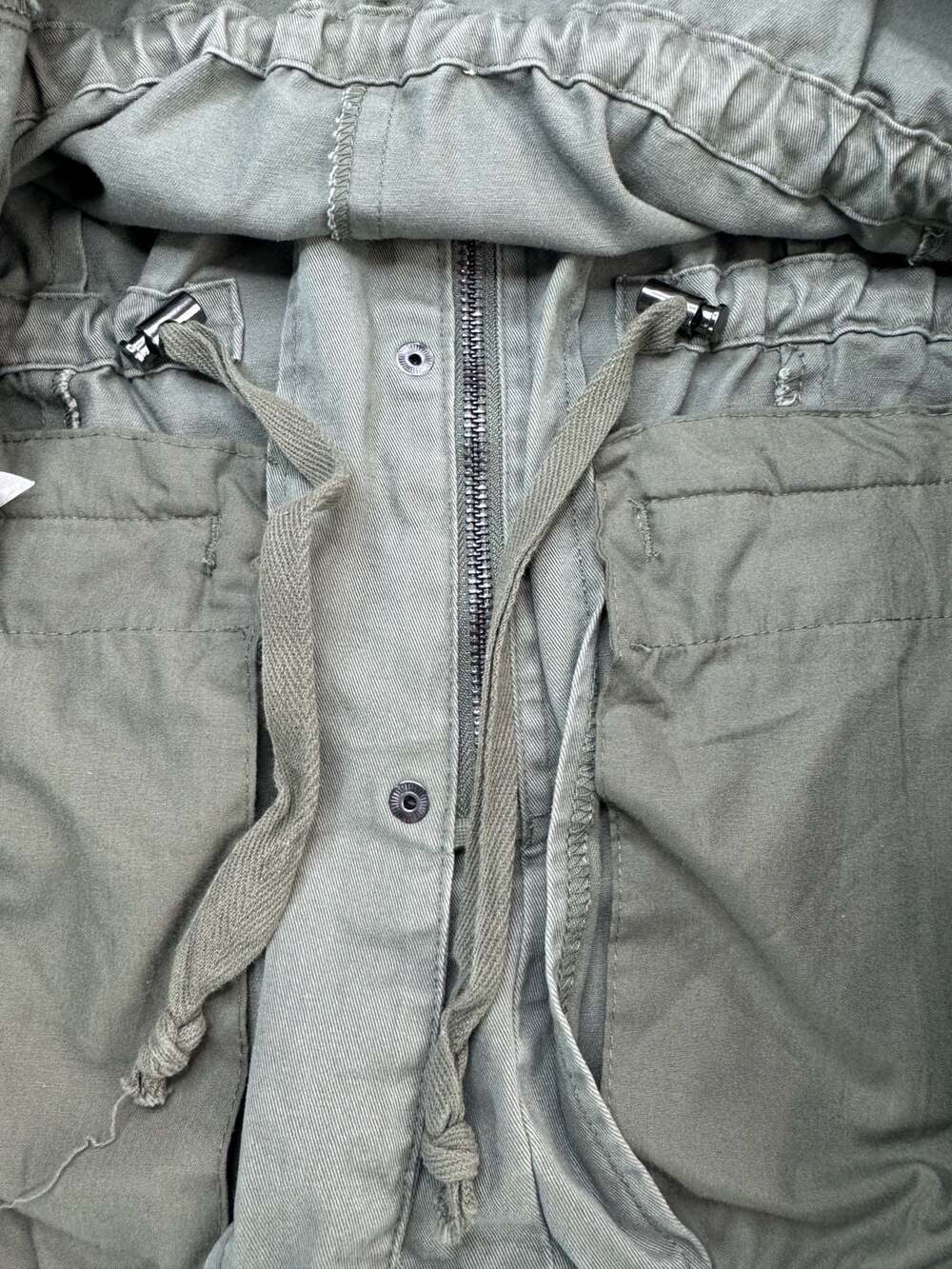 a.n.a A New Approach Women's XL Olive Green Military Utility Jacket Drawstring W - Picture 14 of 15